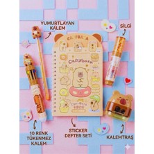 Capybara Kapibara 5'li Mini Set - Sticker Defter - Tükenmez Kalem - Silgi - Kalemtraş - Yumurtlayan Kalem - Özel Set