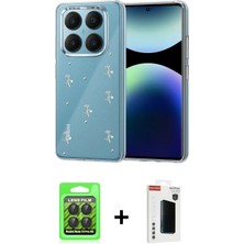 Marsilyan™- Redmi Note 14 Pro 4g Kılıf Yörünge Form - Şeffaf Hayalet Polymer Nano Ekran Koruyucu + Raze Metal Kamera Lens - Sh