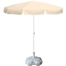 Eğilebilir 2 Metre Çapında Plaj Şemsiyesi + 20 Litre Bidonlu + Taşıma Çantası Hediyeli - Krem