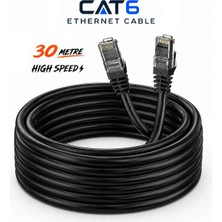 Anktek 30 Metre Cat6 Internet Ethernet Network Kablosu Utp Patch Lan Ağ Kablo - Siyah -