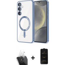 Marsilyan™- Galaxy S24 Plus Kılıf Nova Işık Özel Seri - Siyah 6d Antistatik Mat Seramik Hayalet Nano Ekran Koruyucu + Kamera Lens Koruma Cam - Sf