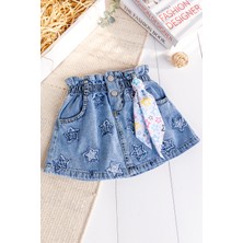 Babymod Yıldız Işlemeli Denim Kız Çocuk Kot Etek