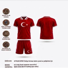 Yenteks Türkiye Milli Takım Yakalı Özel Tasarım Kırmızı-Beyaz Çocuk Futbol Forması Takımı 2 Li Set Forma+Şort (KOD:Y04)