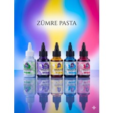 By Paster 5'li Set Su Bazlı Likit Gida Boyası 60 GR-5X60 gr Kırmızı-Sarı-Mavi-Pembe-Mor