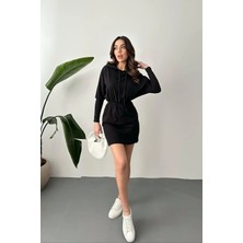 Modadua Siyah Sweatshirt Spor Elbise
