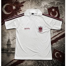 Rodak Spor Türkiye Bozkurt Temalı  Yakalı  Özel Üretim Mikro Beyaz T-Shirt