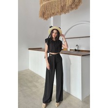 Modadua Siyah Modal Bluz ve Pantolon Takım