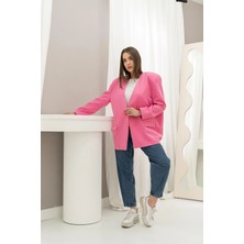 Modadua Pembe Eteği Lastikli Ceket
