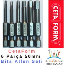 Ceta Form Cetaform 6 Adet x 5cm Takım Manyetik Bits Allen Alyan Matkap Ucu