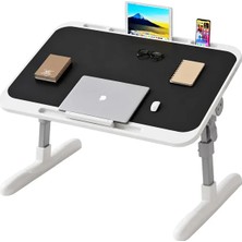 Sunup SN-29699 Çok Fonksiyonlu Katlanabilir Yatak Koltuk Laptop Masası Yükseklik ve Açı Ayarlı Siyah 60X40CM