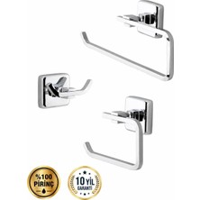 Osso Banyo Doğa Serisi Pirinç Krom Banyo Aksesuar Seti Havluluk Askılık Açık Kağıtlık 3’lü Set