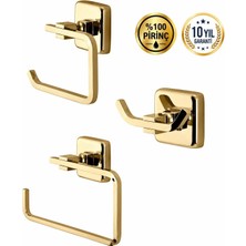 Osso Banyo Marina Serisi Krom Pirinç Banyo Aksesuar Seti Havluluk Askılık Açık Kağıtlık 3’lü Premium Set