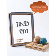 Punchistanbyuyc 70x25 cm Kombinasyon Özellikli Ahşap Kasnak Tüm Nakışlara Uygun Kılıf Hediye
