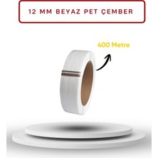 Dalpak Ambalaj 12 mm  400 Metre Beyaz Pet (Polyester ) Çember ( Şerit )