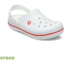 Crocs Unisex Crocband Terlik 11016 1AS Beyaz Renk Düz Topuklu Konforlu Kullanım
