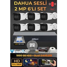 Dahua 6 Kameralı Sesli Ahd Güvenlik Kamera Seti - 1080P Full Hd Dvr Kayıt Cihazı - 1000 GB HDD Dahil