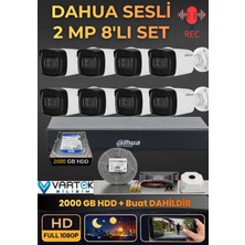Dahua 8 Kameralı Sesli Ahd Güvenlik Kamera Seti - 1080P Full Hd Dvr Kayıt Cihazı - 2000 GB HDD Dahil