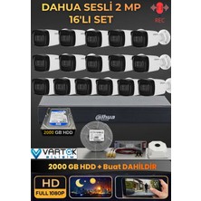 Dahua 16 Kameralı Sesli Ahd Güvenlik Kamera Seti - 1080P Full Hd Dvr Kayıt Cihazı - 2000 GB HDD Dahil
