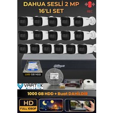Dahua 16 Kameralı Sesli Ahd Güvenlik Kamera Seti - 1080P Full Hd Dvr Kayıt Cihazı - 1000 GB HDD Dahil