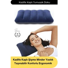 Svein #yastık Kadife Kaplı Şişme Minder Yastık Taşınabilir Konforlu Ergonomik Kamp Seyahat Oturma Destekli Havalı Yumuşak Dayanıklı Portatif Dinlenme Plaj Piknik Araba Ofis Boyun Bel Rahatlatıcı