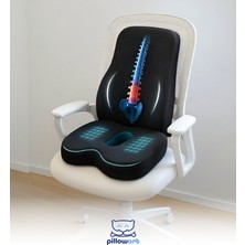 Pillowart Ortopedik Visco Bel Destek & Oturma Minderi - Ofis, Araç, Ev Çalışma Sandalyesi Için