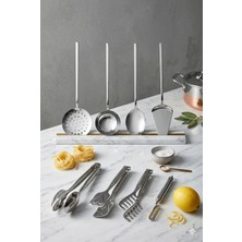 Trouvaille 8 Parça Paslanmaz Çelik Mutfak Seti | Spatula Maşa Kepçe Yan Soyacak Servis Aletleri Çeyiz Seti