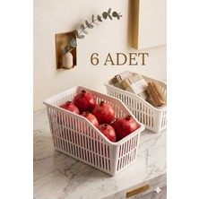 Trouvaille 6ADET Buzdolabı Içi Düzenleyici Sebze Meyve Sepeti Mutfak Banyo Tezgah Altı Üstü Dolap Içi Organizer
