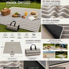 Campesnt Piknik Örtüsü 140 x 140 Su Geçirmez Taban Çantalı