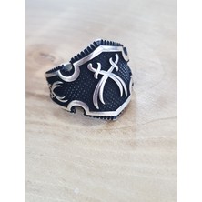 Canka Zülfikar İşlemeli Gümüş Erkek Yüzük