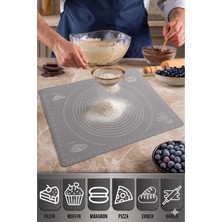 Trouvaille Gri Silikon Hamur Açma Matı Büyük Boy 50X40