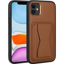 Apple iPhone 12 Uyumlu Kılıf Kartlıklı Standlı Pu Deri Zore Memo Kapak