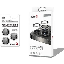 Apple iPhone 16 Pro Uyumlu Zore Cl-12 Premium Safir Parmak Izi Bırakmayan Anti-Reflective Kamera Lens Koruyucu