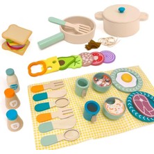 Belirtilmemiş Oyuncak Ahşap Tencere Tava Mutfak Seti / Yemek Hazırlama Oyuncağı / Montessori Mutfak Gereçleri