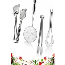 Trouvaille Kepçe Kevgir Makarna Salata Maşası Karıştırıcı Tel Çırpıcısı Izgara Maşası Çelik Yumurta Çırpıcısı