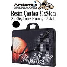 Artlantis Resim Çantası Desenli Kumaş 37X54 cm 1 Adet Teknik Resim Dosya Çantası 35X50 cm Askılı Proje Çantası Fermuarlı Okul Sınıf
