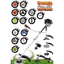 Stanrayf Alman 20HP 15 Parça Ultra Güçlendirilmiş Benzinli Motorlu Yan Tip Tırpan Ot Çalı Çim Biçme Motoru Makinası