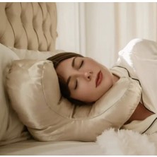 Zeelux Güzellik Yastığı – %100 Ipek Kumaşlı, Pamuk Iç Astarlı Beauty Sleep Pillow, Kırışıklık Önleyici Ergonomik Yüz ve Boyun Destek Yastığı | Sırt Üstü ve Yan Yatanlar Için