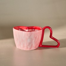 Karaca Starry Kalp Detaylı Kırmızı Kupa 280 ml