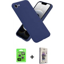 Marsilyan™- iPhone 16E Kılıf Ahenk Serisi - Siyah Bilvis 3D Cam Ekran Koruyucu + Raze Metal Kamera Lens - Gs