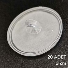 Ozcmax 20 Adet Şeffaf Yuvarlak 3 cm Çapllı Güçlü Disk Yapışkanlar
