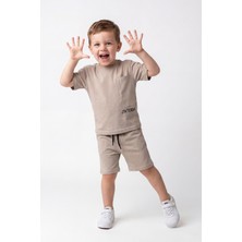 Joy Kids Erkek Çocuk Geniş Cep Detaylı Gündelik Basic Takım (3-6yaş) (Krem)