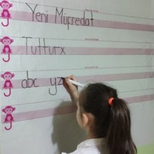 Ozcmax Kılavuz Çizgili Akıllıı Kağıt Yazı Tahtası Duvarda Iz Bırakmaz Statik Yeni Müfredata Uygun 100X56CM