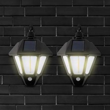 Tios Shop Krm 2 Adet  Güneş Enerjili Bahçe LED Ampul Hareket Sensörlü Bahçe LED 3 Mod'lu (0177) Krm