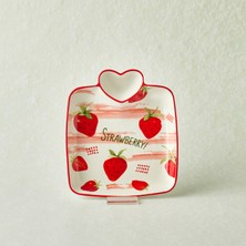 Karaca Strawberry Kalpli Çilek Desenli Sunumluk 19 cm