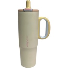 Vagonlife Çelik Pipetli/ Pipetsiz Çift Kullanım Kulplu Cup/termos VGN1114 1200ML  - Sarı
