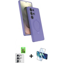 Marsilyan™- Galaxy S25 Ultra Kılıf Iz Işık Koleksiyonu - Siyah 3D Antistatik Seramik Nano Ekran Koruyucu + Raze Metal Kamera Lens - Gs