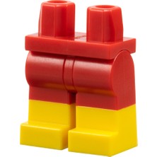LEGO Minifigür Parçaları: Legs Decorated, Bacak, Ayak: 970C00PB0575 Yellow Red - Sarı Kırmızı