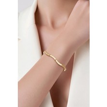 Nevamor Gold Kıvrımlı Özel Model Bileklik