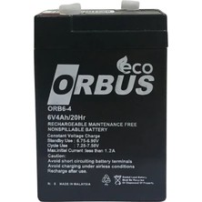 Orbus Eco 6V 4AH Kuru Tip Akü