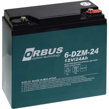 Orbus 12V 24AH Elektrikli Bisiklet Aküsü 6-DZM-24 Model Yüksek Performanslı Güç Kaynağı
